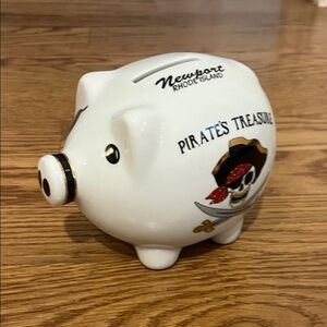 Pirate's Treasure White Piggy Bank